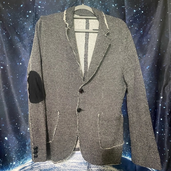 Blazer Cut Men’s Large w/ Elbow patches & Distressed Frayed Edges by Ron Tomson